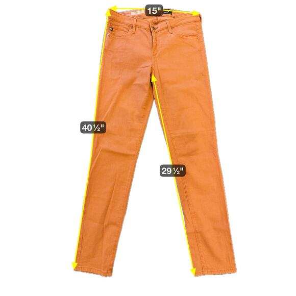 AG Adriano Goldschmied The Stevie Ankle Slim Straight Jeans 28R Orange Cotton B - Picture 1 of 12